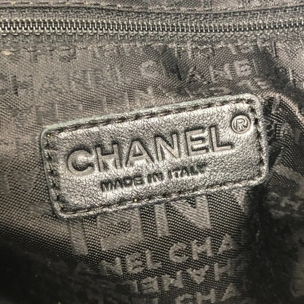 CHANEL Black Caviar Leather Boston Bag